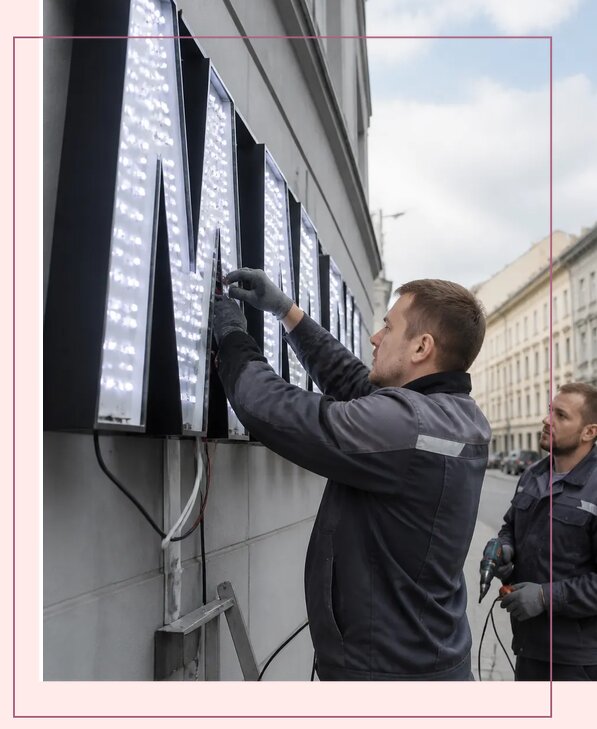 Изготовление и монтаж светодиодных LED вывесок в Кизилюрте