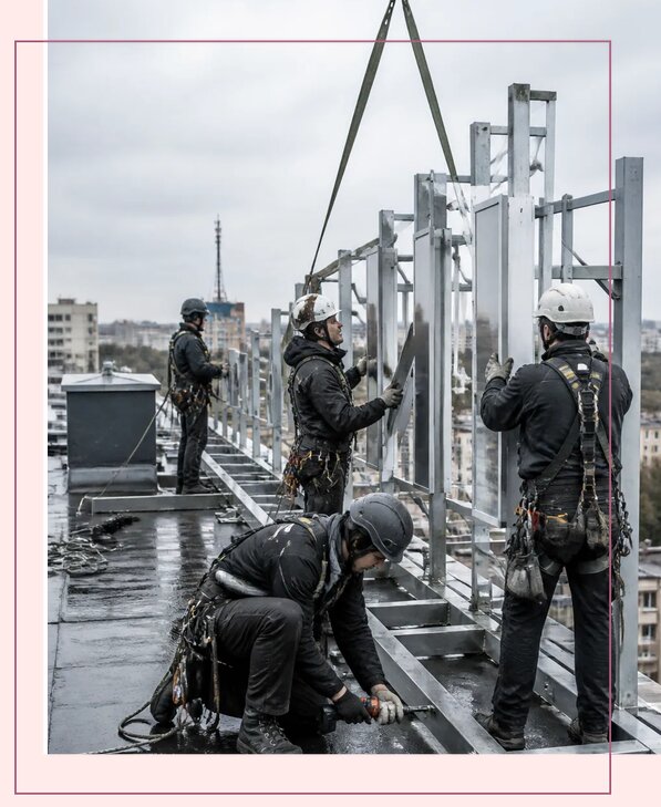 Изготовление и монтаж крышной установки из букв в Кизилюрте